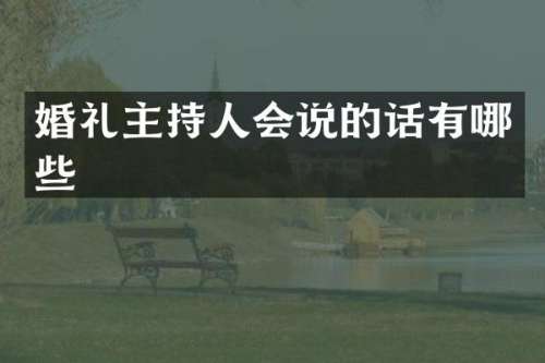 婚礼主持人会说的话有哪些