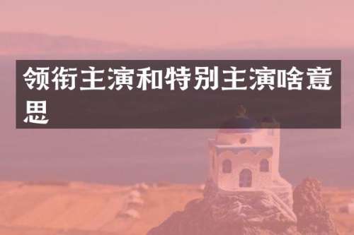 领衔主演和特别主演啥意思