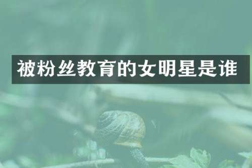 被粉丝教育的女明星是谁