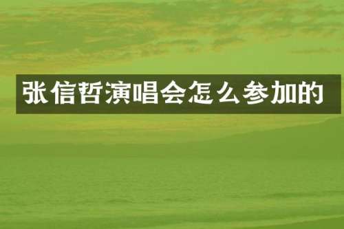 张信哲演唱会怎么参加的