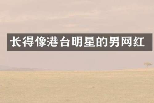 长得像港台明星的男网红