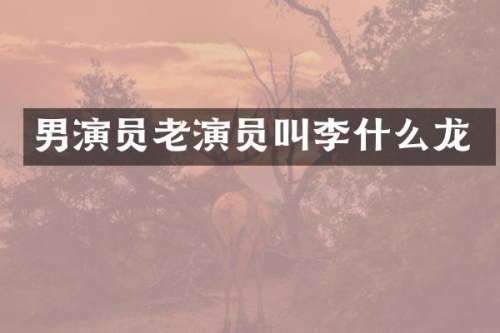 男演员老演员叫李什么龙