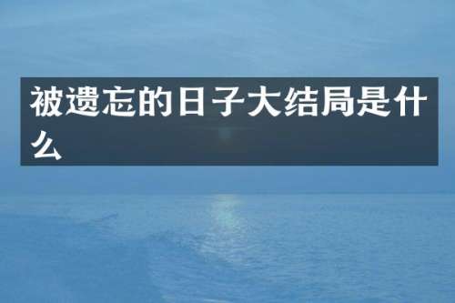 被遗忘的日子大结局是什么