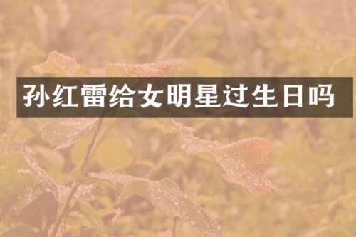 孙红雷给女明星过生日吗
