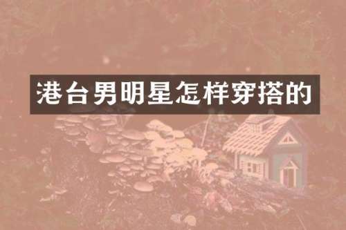 港台男明星怎样穿搭的