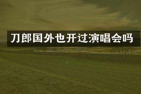 刀郎国外也开过演唱会吗
