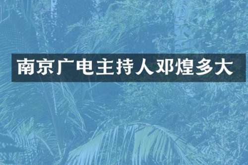 南京广电主持人邓煌多大