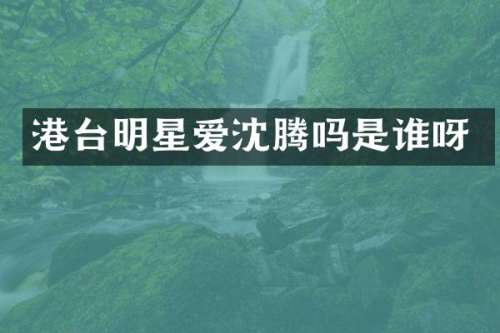 港台明星爱沈腾吗是谁呀