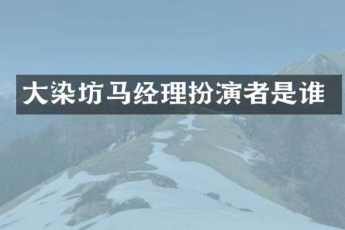 大染坊马经理扮演者是谁