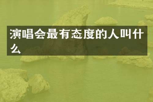 演唱会最有态度的人叫什么