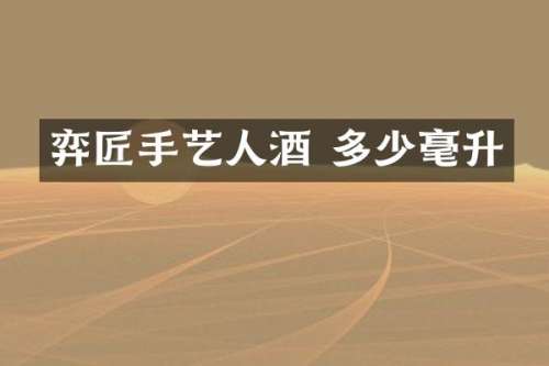 弈匠手艺人酒 多少毫升