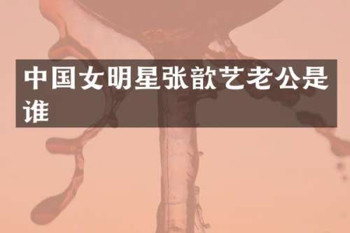 中国女明星张歆艺老公是谁