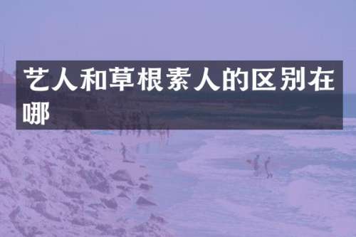 艺人和草根素人的区别在哪