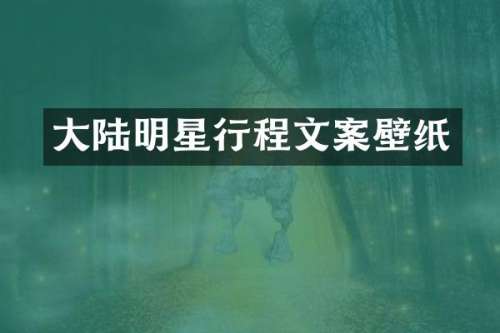 大陆明星行程文案壁纸