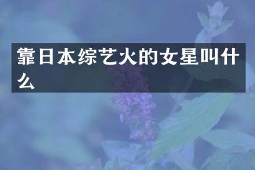 靠日本综艺火的女星叫什么