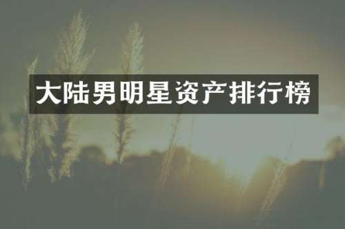 大陆男明星资产排行榜