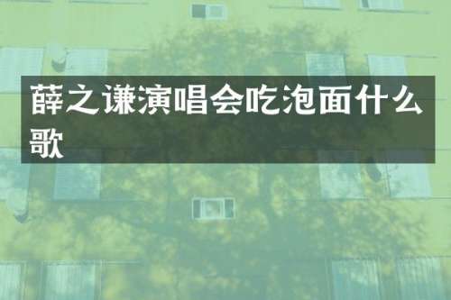 薛之谦演唱会吃泡面什么歌