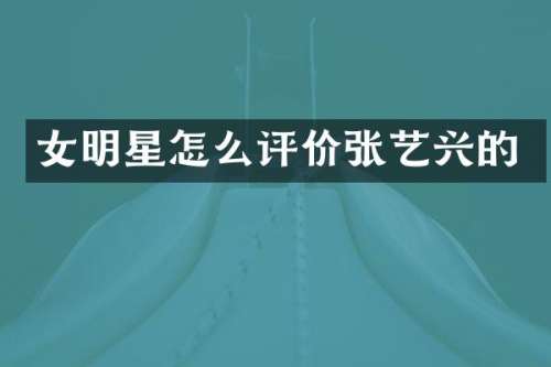 女明星怎么评价张艺兴的