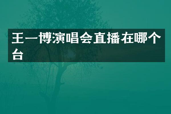王一博演唱会直播在哪个台