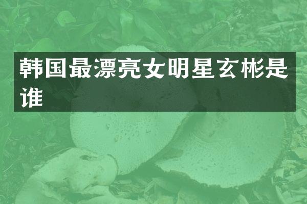 韩国最漂亮女明星玄彬是谁