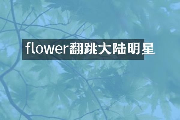 flower翻跳大陆明星