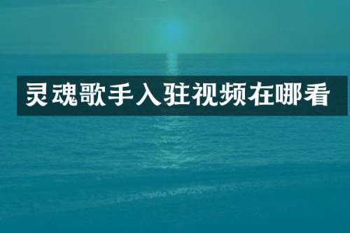 灵魂歌手入驻视频在哪看