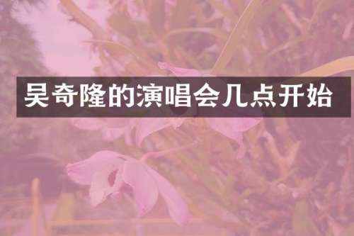 吴奇隆的演唱会几点开始