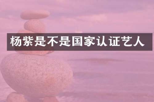 杨紫是不是国家认证艺人