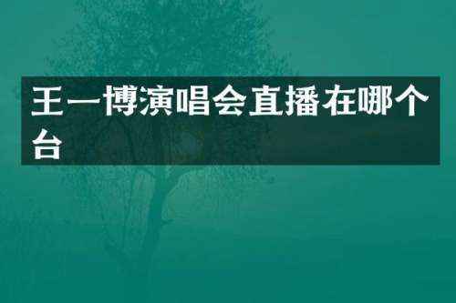 王一博演唱会直播在哪个台