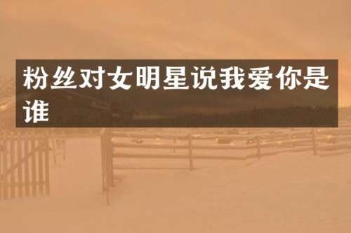 粉丝对女明星说我爱你是谁