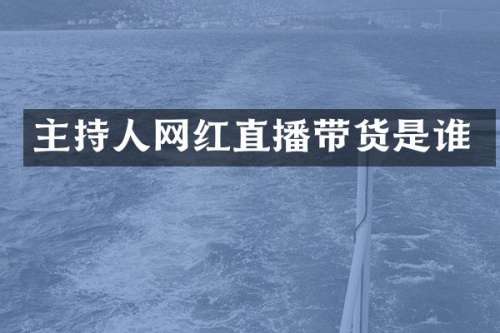 主持人网红直播带货是谁
