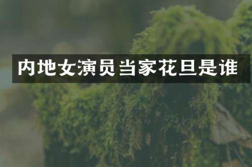 内地女演员当家花旦是谁
