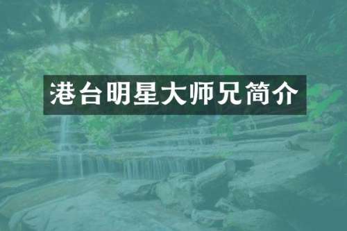 港台明星大师兄简介
