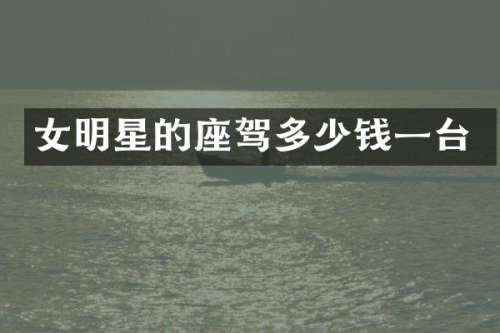 女明星的座驾多少钱一台