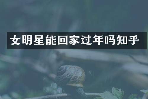 女明星能回家过年吗知乎