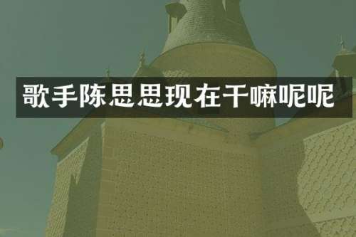 歌手陈思思现在干嘛呢呢