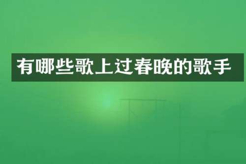 有哪些歌上过的歌手