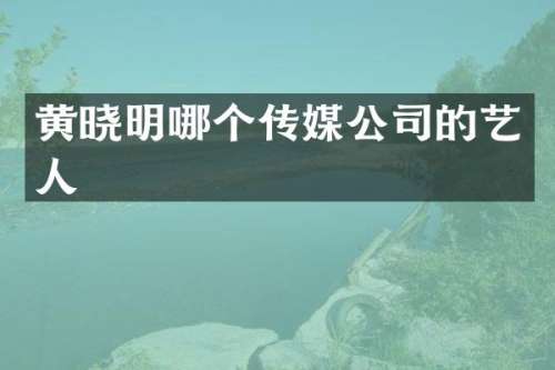 黄晓明哪个传媒公司的艺人