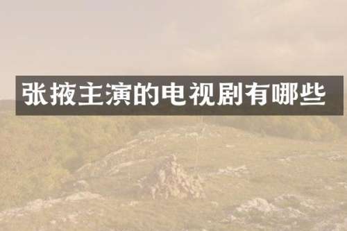 张掖主演的电视剧有哪些