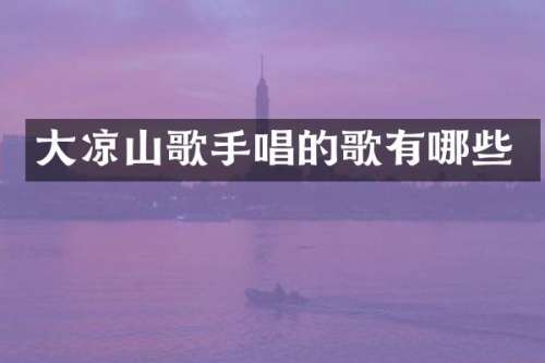 大凉山歌手唱的歌有哪些