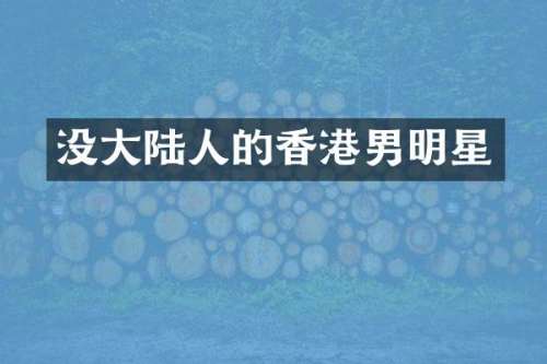 没大陆人的香港男明星