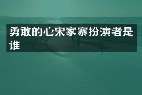 勇敢的心宋家寨扮演者是谁