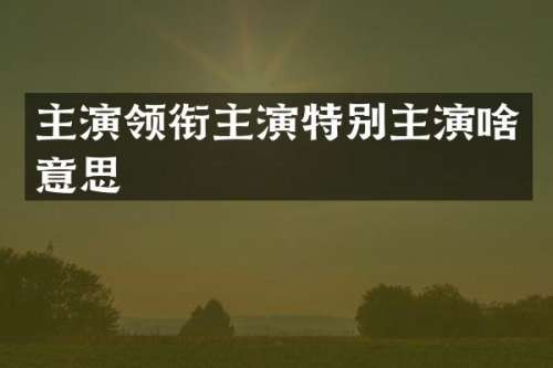 主演领衔主演特别主演啥意思