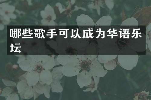 哪些歌手可以成为华语乐坛
