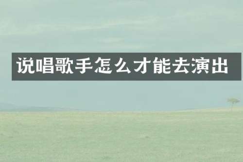 说唱歌手怎么才能去演出