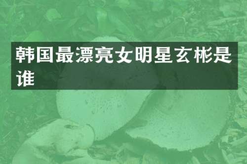 韩国最漂亮女明星玄彬是谁