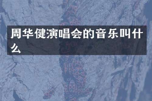 周华健演唱会的音乐叫什么