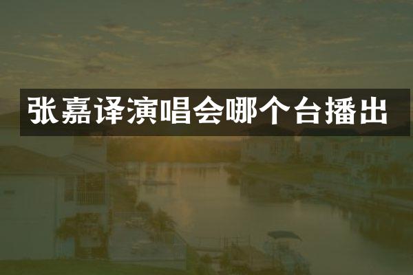 张嘉译演唱会哪个台播出