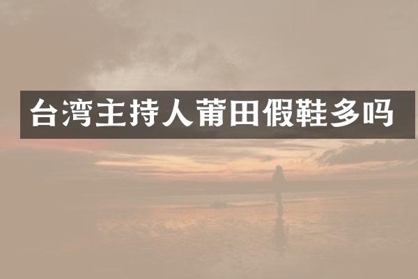 台湾主持人莆田假鞋多吗