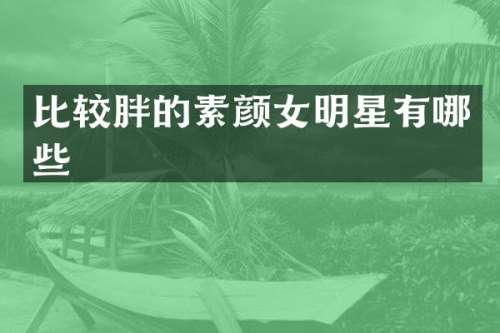 比较胖的素颜女明星有哪些